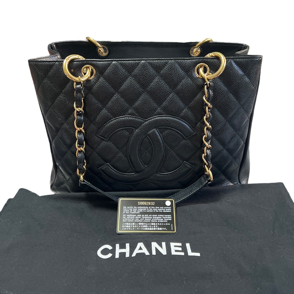 Chanel GST Tote Bag in Caviar Leather and Gold Hardware